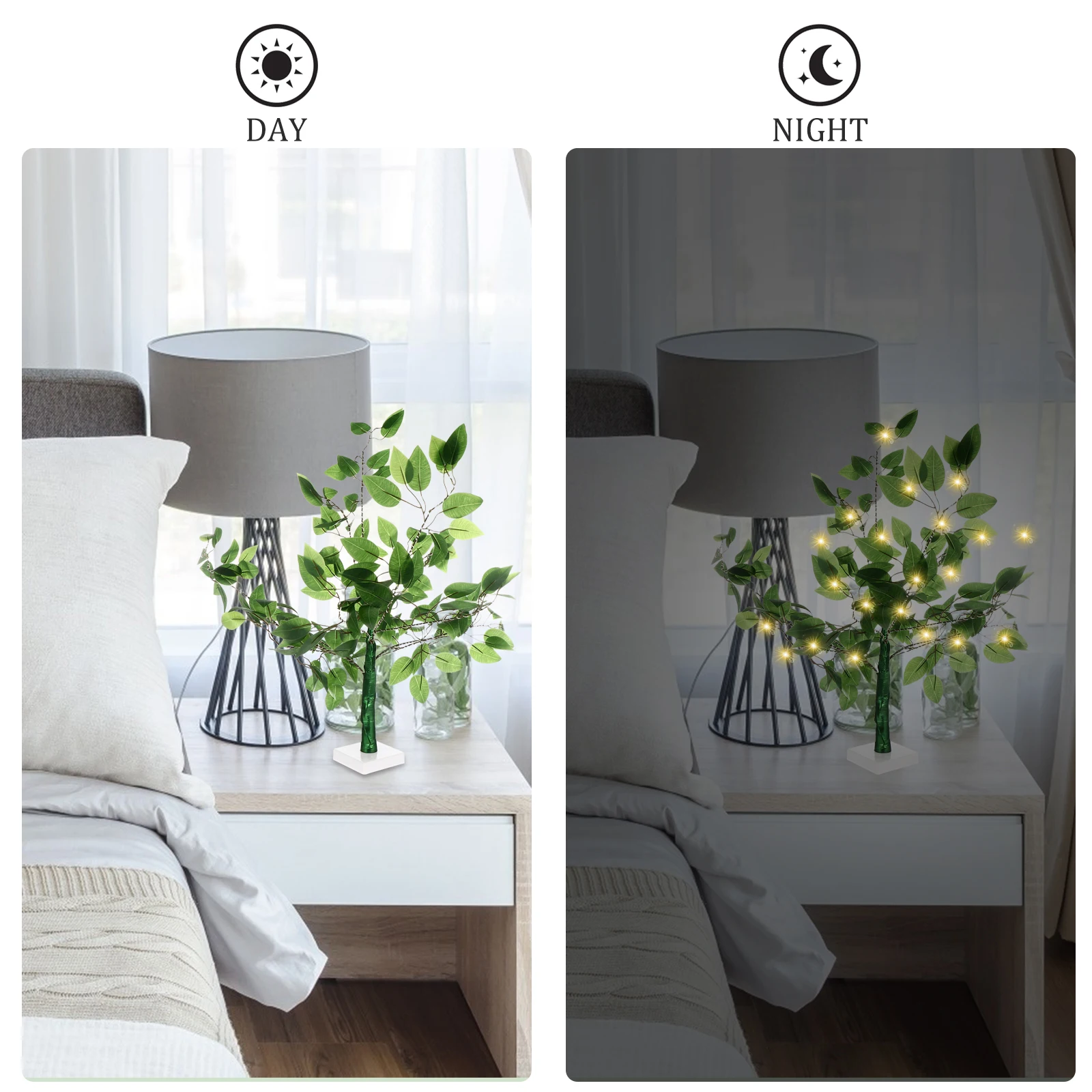 

Simulation Tree Lamp LED Decorative Light Tree Shaped Adornment for Home Party Warm Light Decoration Desktop Adornment