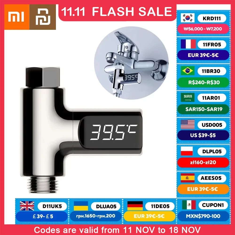 Youpin Xiaomi Faucets Water Thermometer Electricity LED Display Bathing Temperature Meter Shower Water Temperature Monitor Home