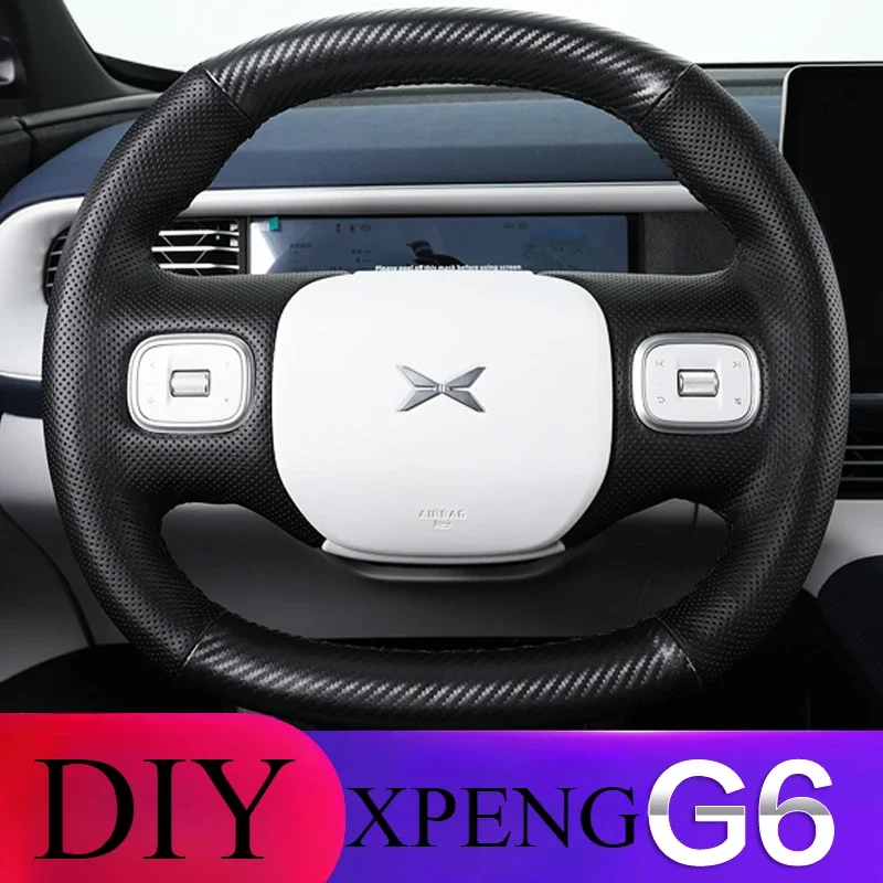 For Xpeng G6 DIY Customized all inclusive special hand sewn steering wheel cover sweat absorbing and anti slip handlebar cover