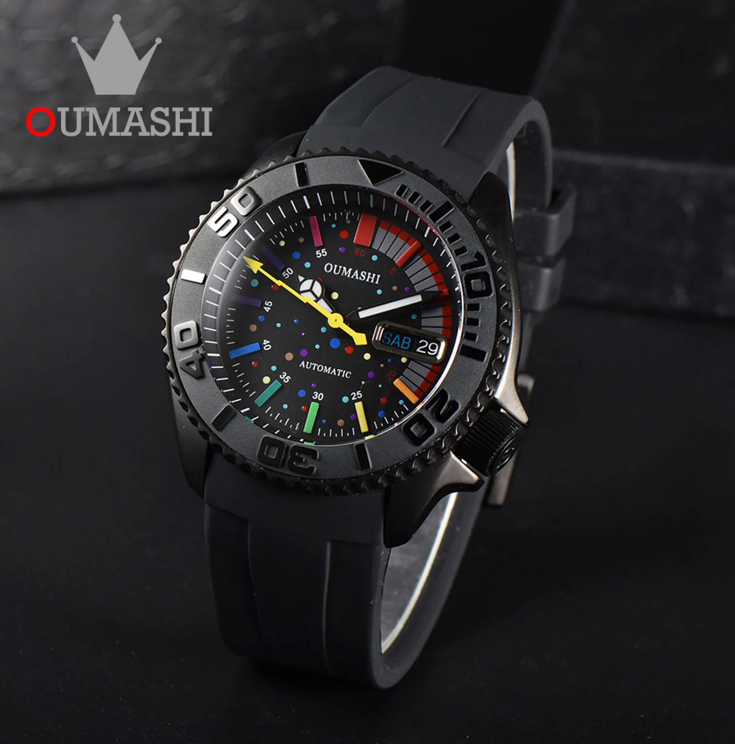 

OUMASHI-41mm Men's Luxury Automatic Mechanical Watch, NH36 movement, stainless steel, waterproof, luminous dial