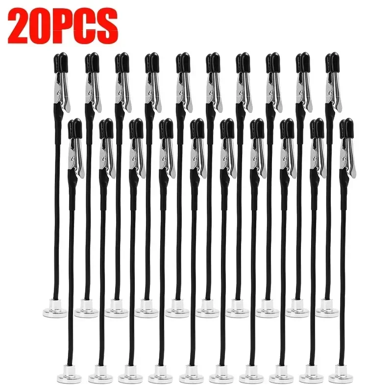 50/1x Magnetische Alligator Clip Flexibele Elektrische Test Krokodil Clips DIY Notitie Kaart Klem Foto Clips Display Stand Base Houder