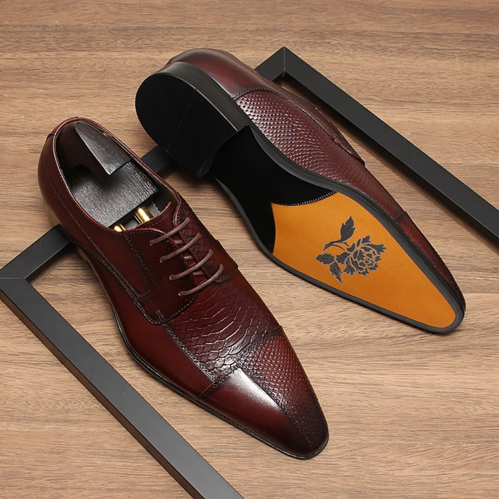 

Men Dressing Shoes Formal for Men's Casual Shoe Leather Social Wedding Designer Pointed Toe Black Office Spring Shoes Brand 2025