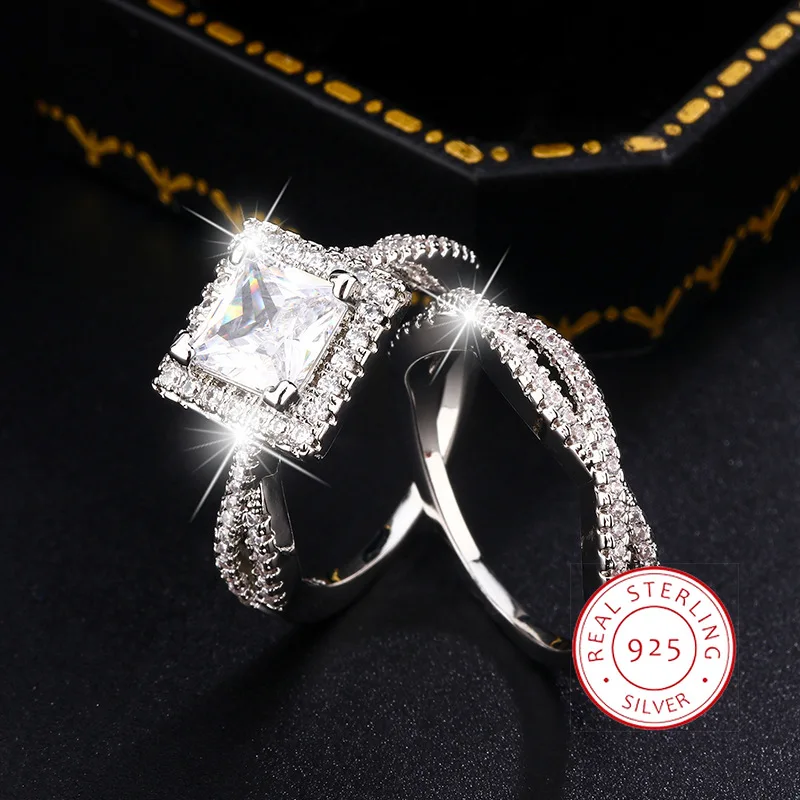 

925 Silver High Quality Jewelry Attending Wedding Events Party Diamond Ring For Women Luxury Fashion Zircon Ring