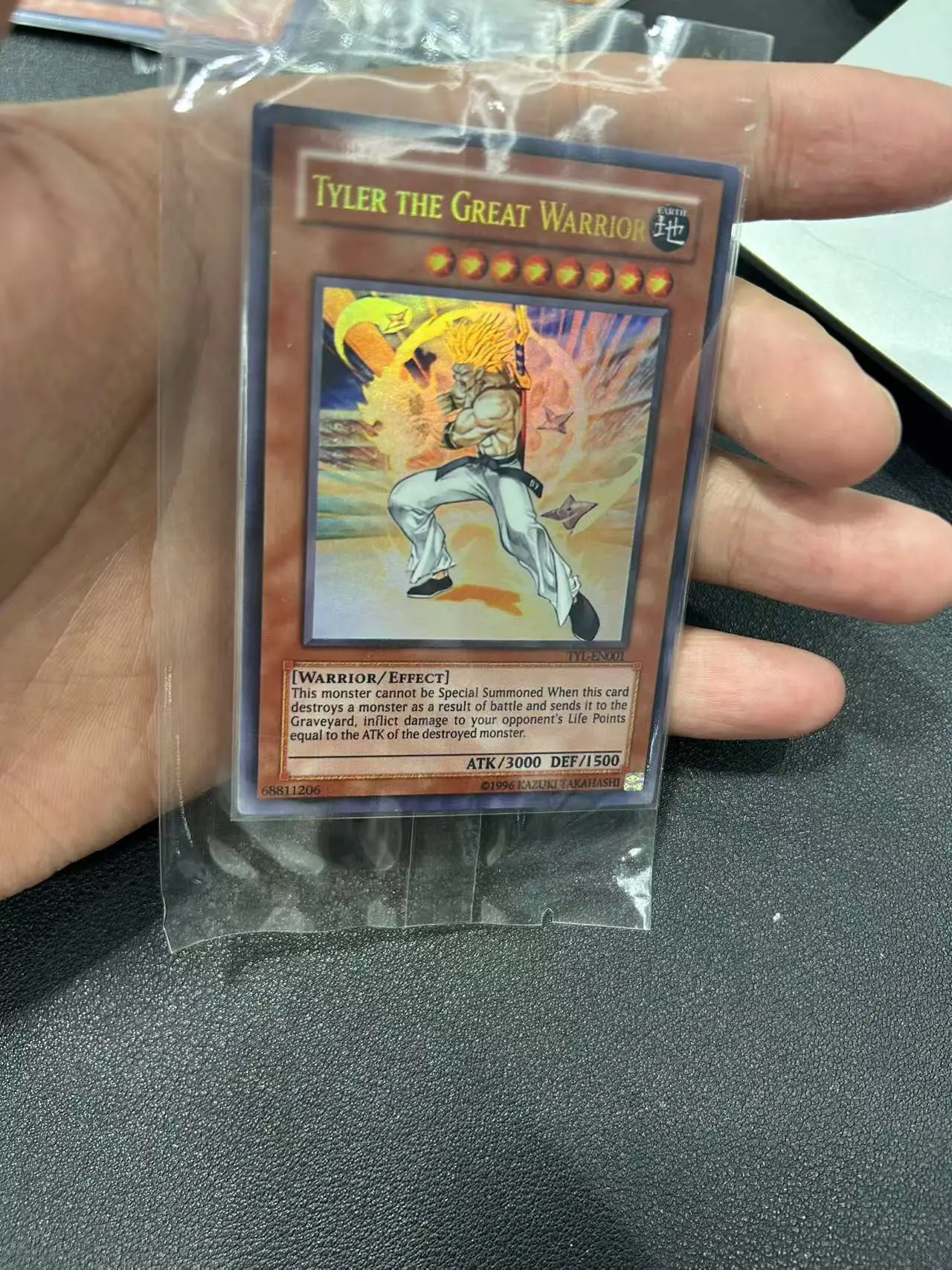 Yu Gi Oh Ultra Rare/UR TCG Tyler the Great Warrior(TYL-EN001) English Collection customize Game Card (Not Original)