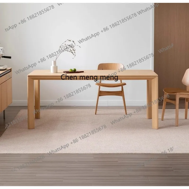 

E182 Japanese log style dining table minimalist large board table white oak book solid wood rectangular workbench