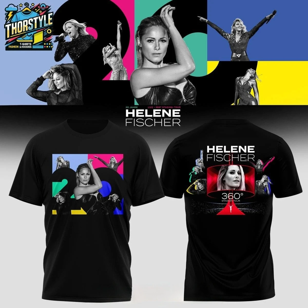 Camiseta de Moda para Hombre Helene Fischer 360 Stadium Tour 2026, Celebrando 20 Años, Nueva Camiseta de Verano 2026, Estilo Urbano Hip Hop, Unisex