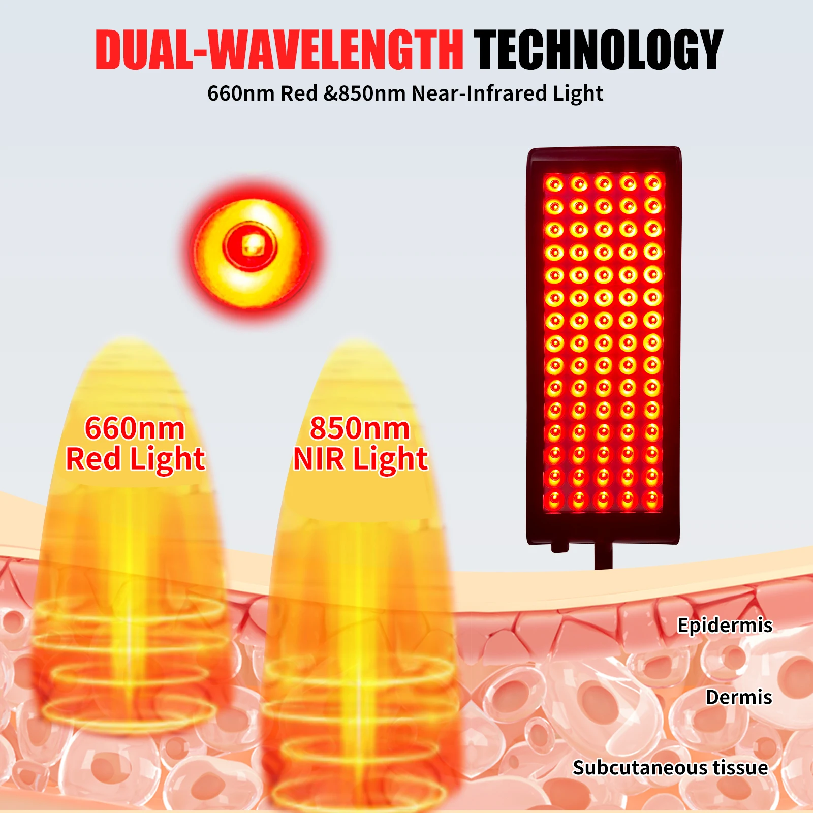 الأحمر العلاج بالضوء مصباح لوح LED 660nm 850nm بالقرب من جهاز الأشعة تحت الحمراء الركبة الجسم لتخفيف الآلام الوجه مكافحة الشيخوخة الوجه العناية بالبشرة الجمال