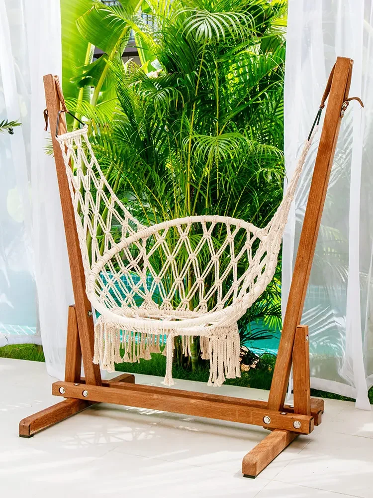 Wyj Solid Wood Rocking Chair Courtyard Garden to Swing Yard Antiseptic Wood Household Swing Chair