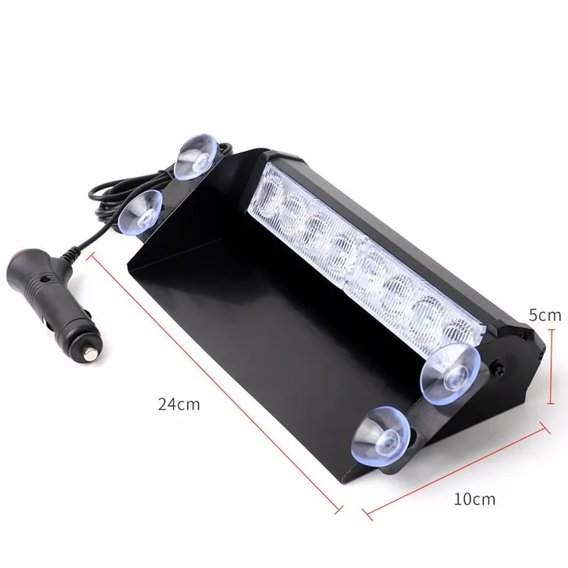 

1PC Universal 8 LED Car Strobe Warning Light: 12V Red Blue Flashing Modes, Truck Emergency Grill Lamp