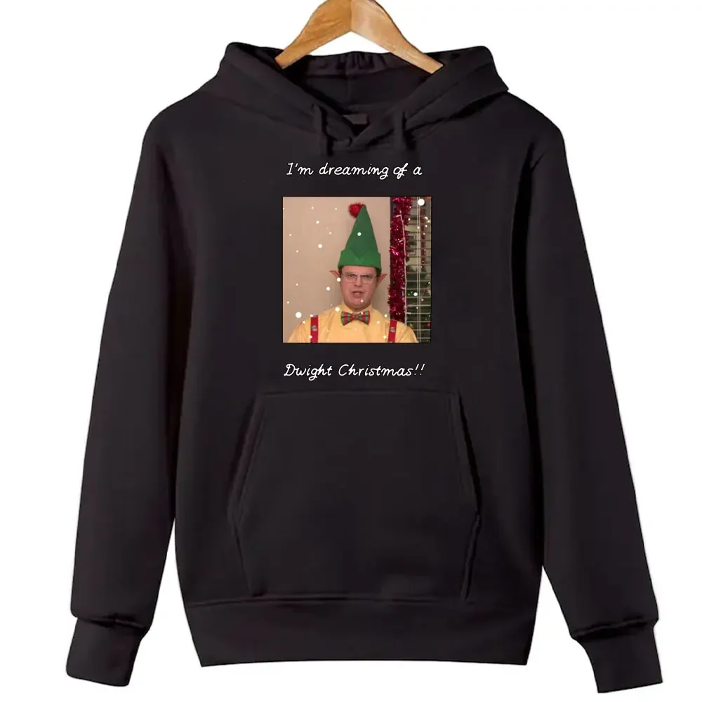 

Толстовка с капюшоном Merry Christmas Dwight Schrute The Office TV Show, новинка с длинными рукавами для мужчин и женщин, забавные зимние пуловеры с капюшоном