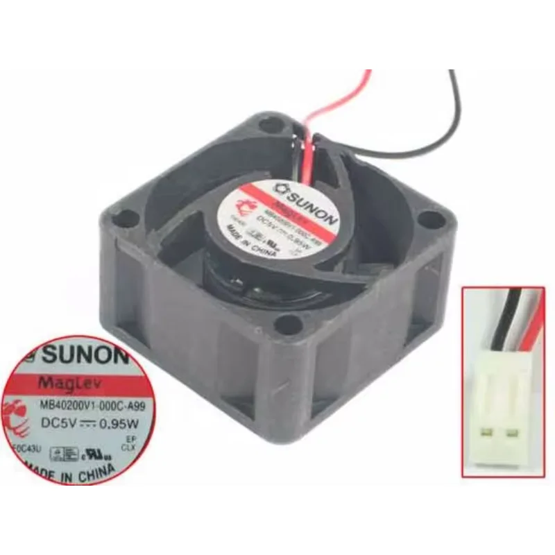 SUNON MB40200V1-000C-A99 DC 5V 0.95W 40x40x20mm 2-Wire Server Cooling Fan