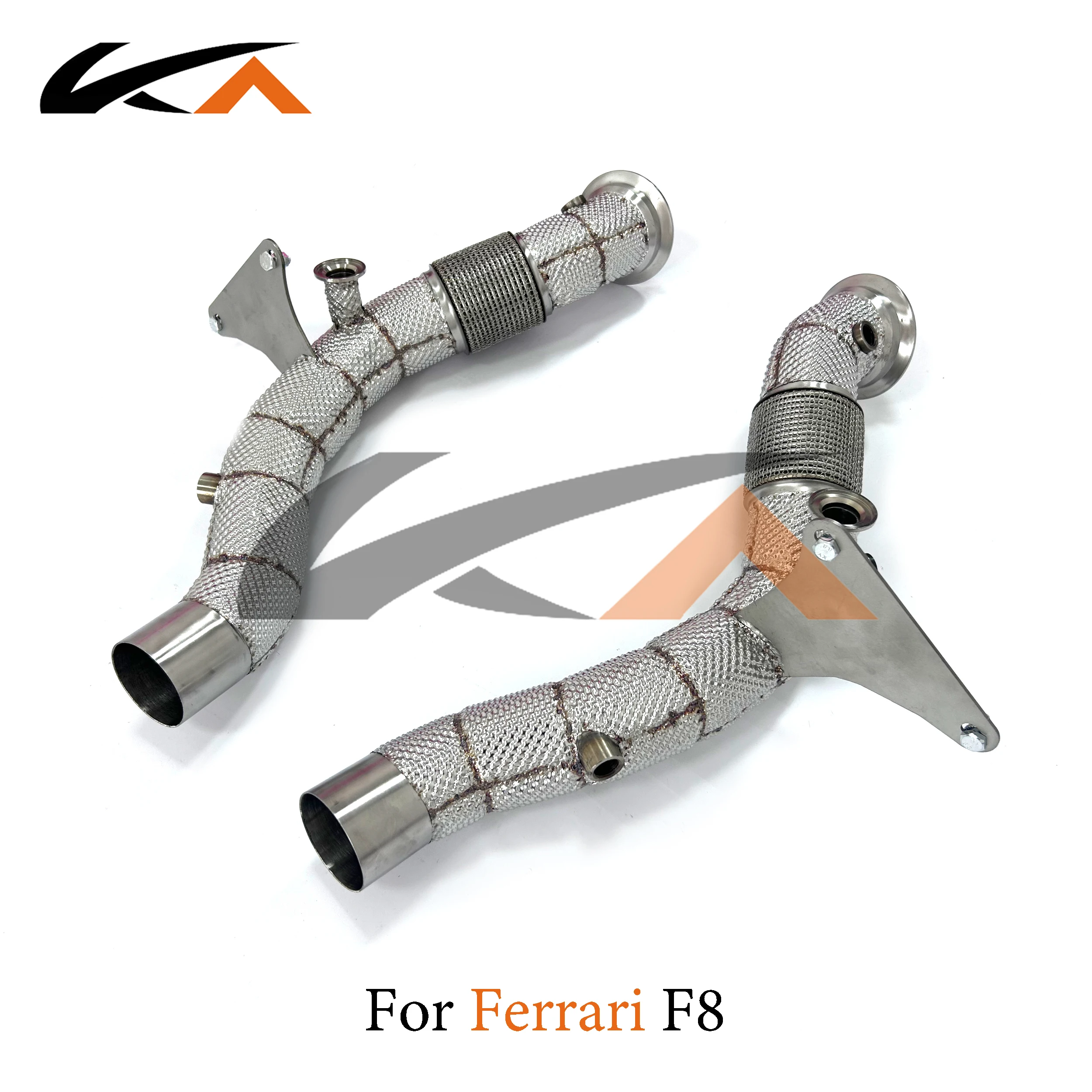 KA Tuning Performance Downpipe Exhaust for Ferrari F8 3.9T with Heat Shield Catalysis Enhanced Sound And Power
