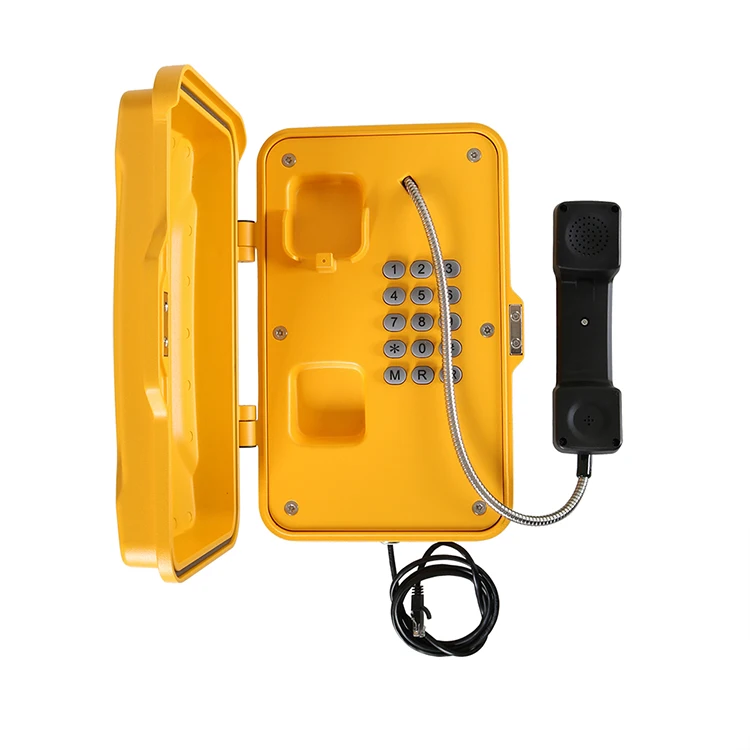 Railway IP67 Waterproof Trackside Corded Telephone with CE/FCC Certification Wall/Pole Mounting for Tunnels Mining Emergencies