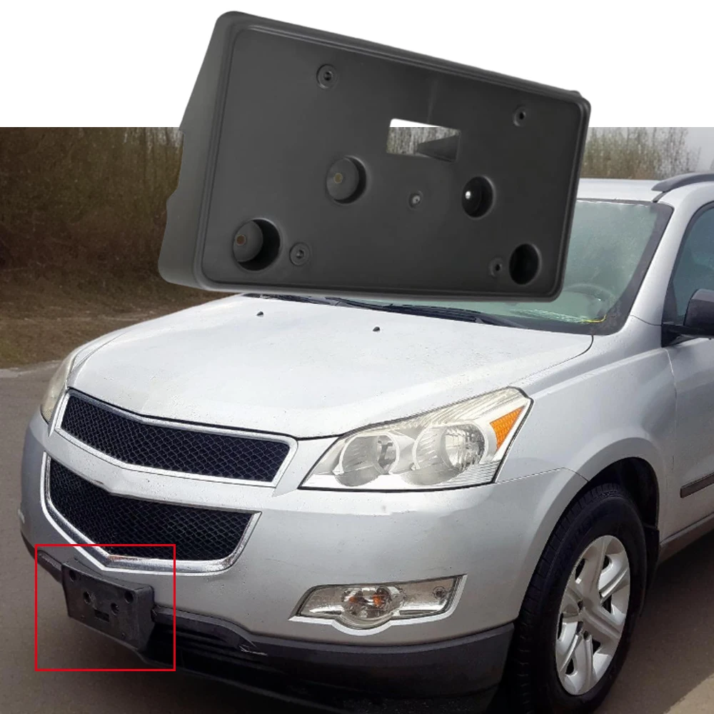 

For 2009 2010 2011 2012 Chevy Traverse Car front bumper license plate frame bracket ABS with 4 screws 25826201 GM1068142