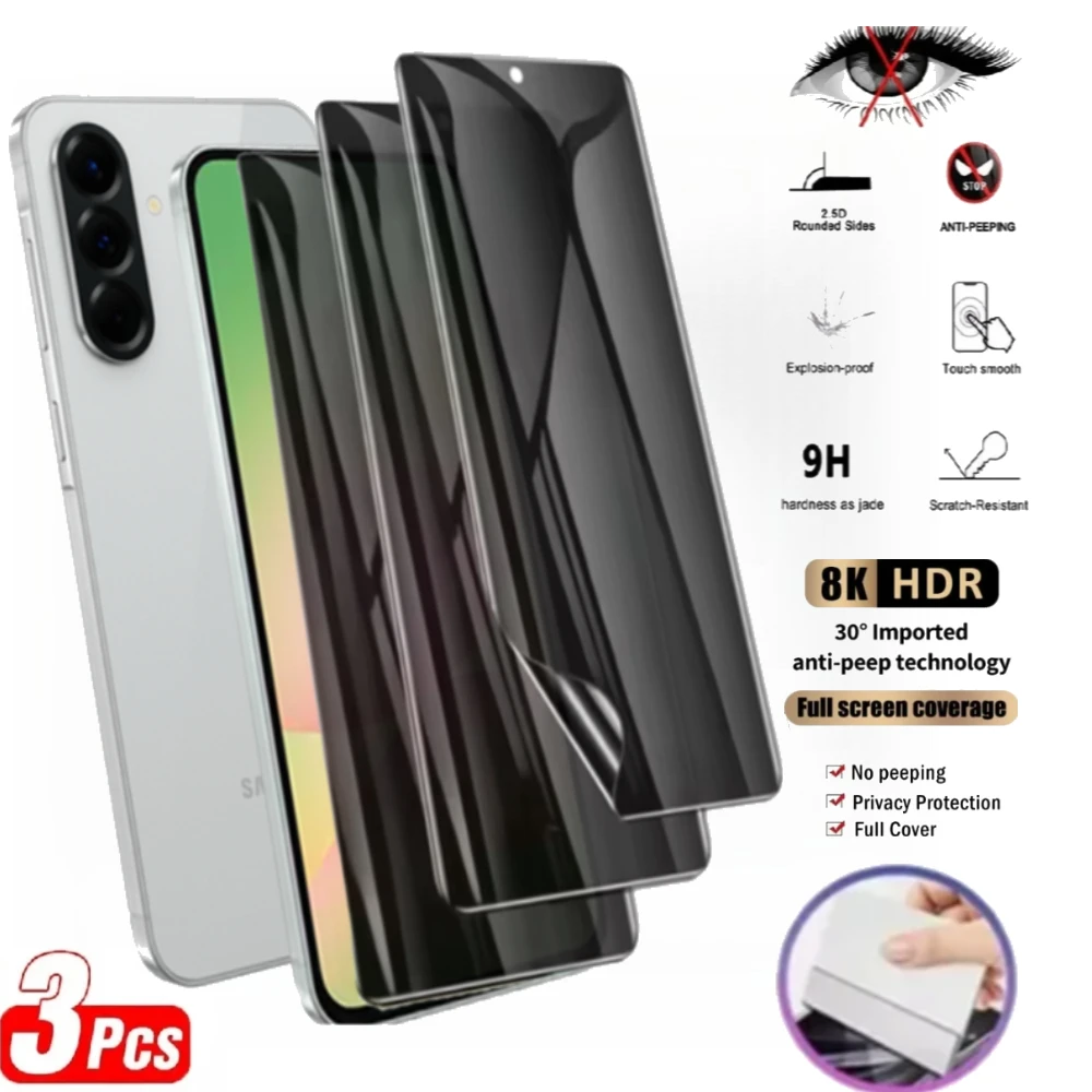 

3Pcs Privacy Hydrogel Film for Samsung A56 A36 A26 A16 A06 A55 A15 A72 Screen Protector For Samsung F56 M06 M16 M56 A60 A73 A90
