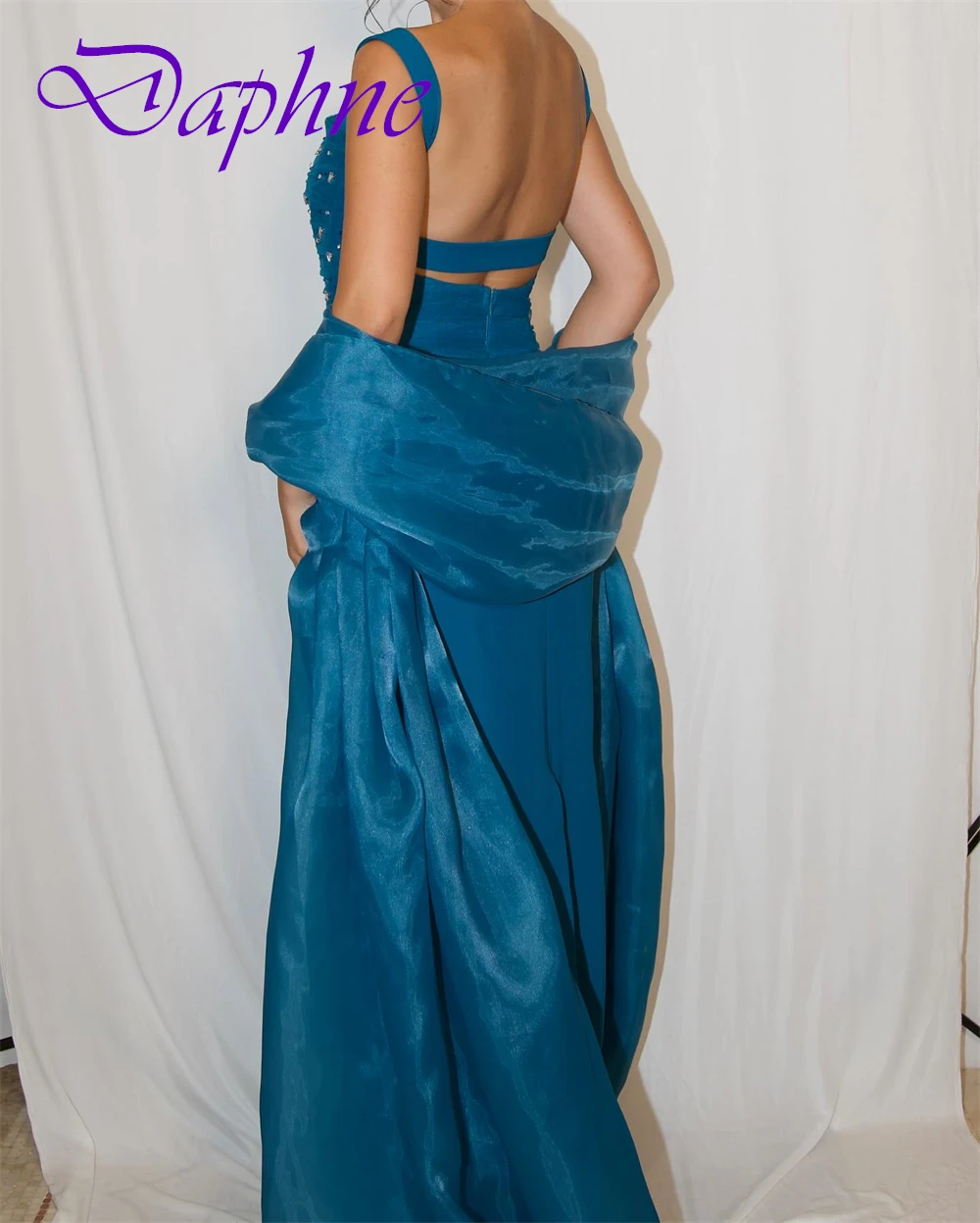 تخصيص مثير ساحة طوق مساء اللباس بسيط الشيفون أكمام فساتين حفلة موسيقية شال سباركلي فساتين المناسبات الخاصة #3