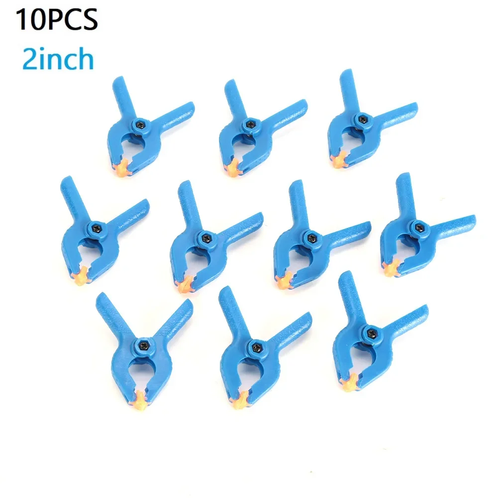 10pcs 2inch Spring Clamps Woodworking Tools Plastic Nylon Grip Cramps Jaw Opening Photography Background Clips Backdrop Clamps