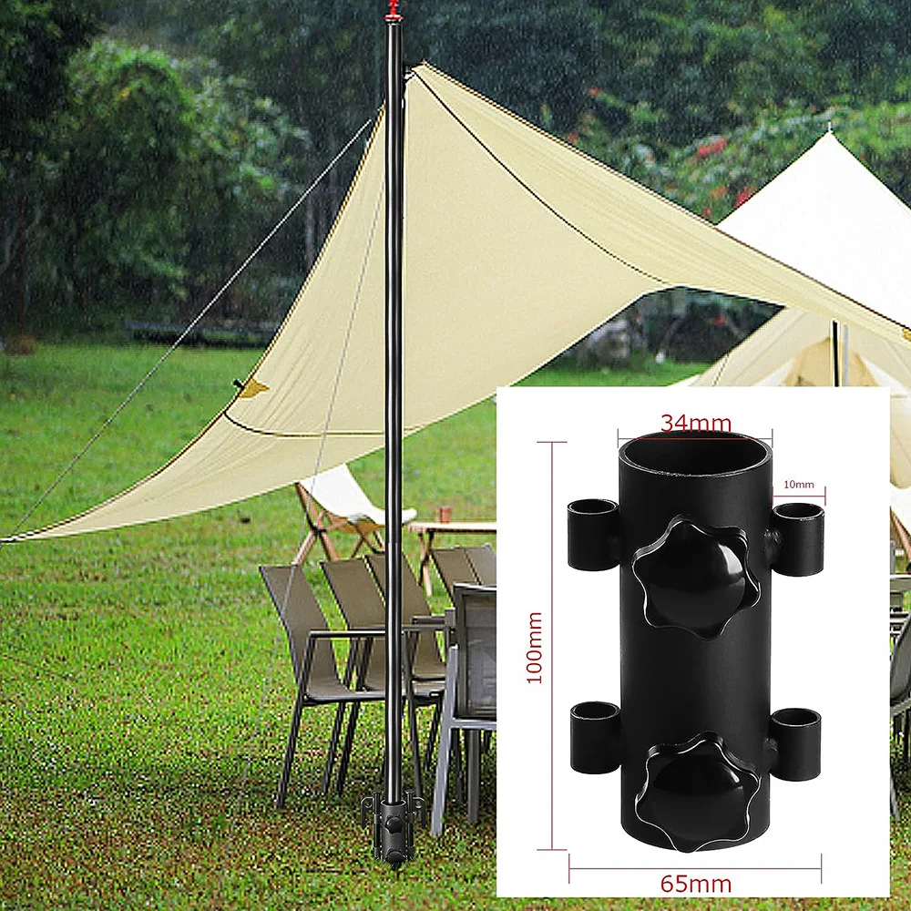 1/2/4pcs Canopy Pole Fixed Tube Adjustable Tent Canopy Holder Stainless Steel Windproof Outdoor  Hiking Fishing Tent Accessories