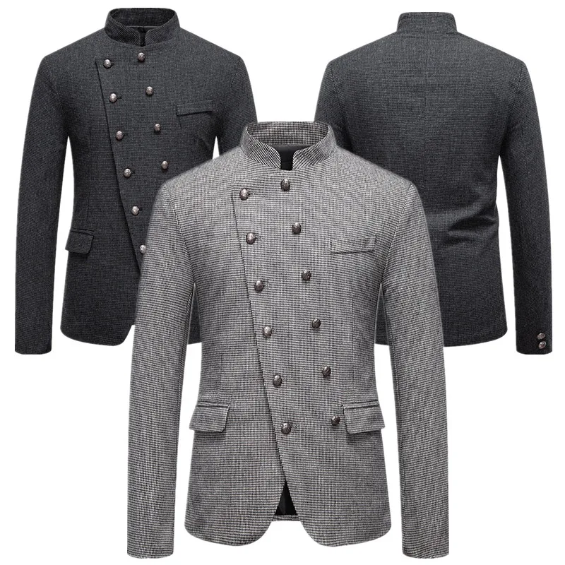 

Элегантный двубортный свободный костюм для мужчин: уникальный дизайн, качество премиум-класса, идеально подходит для деловых и повседневных мероприятий