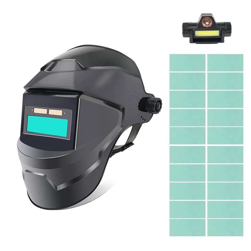 Auto Darkening Welding Helmet Welding Mask With LED Light Solar Powered Welder Helmet Face Mask With 20 Protective Film Durable