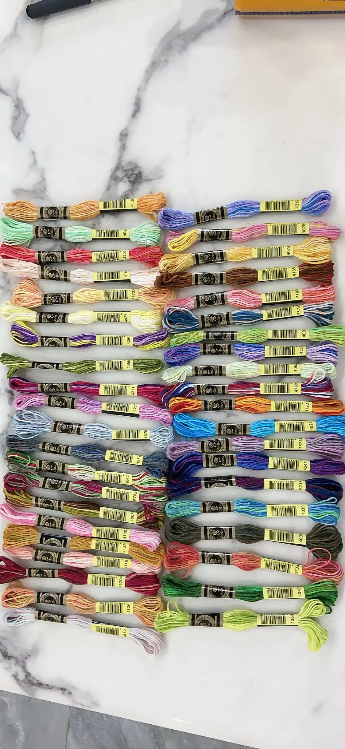 mm 41 Variegated Colors Mercerized Egyptian Cotton Embroidery Floss 8 meters per skein Color Variation Cross stitch Thread