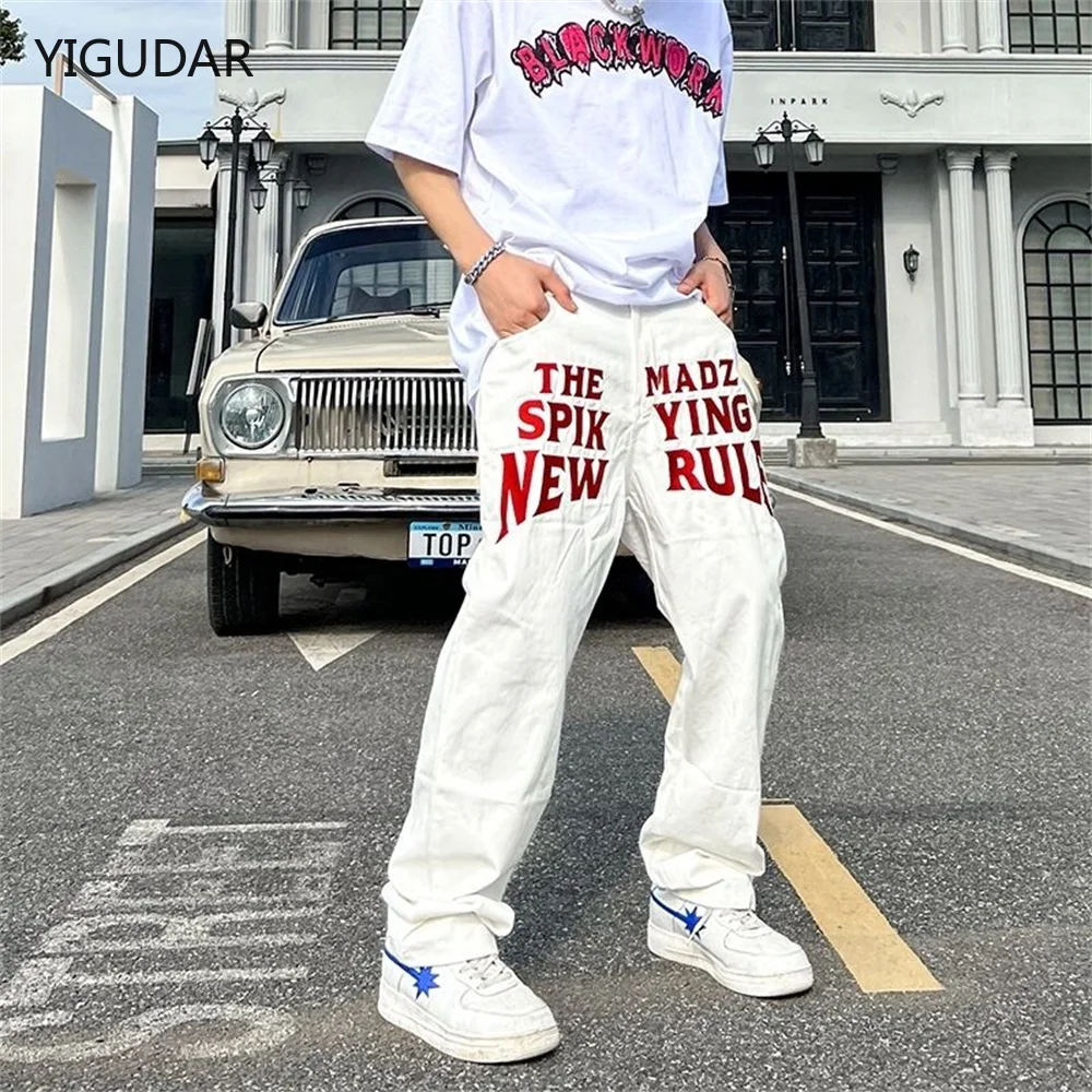 

New Colored Letter Printed Pants Men 2022 spring Harajuku Streetwear Men Loose Hip Hop Sweatpants Casual Ankle-banded Pants