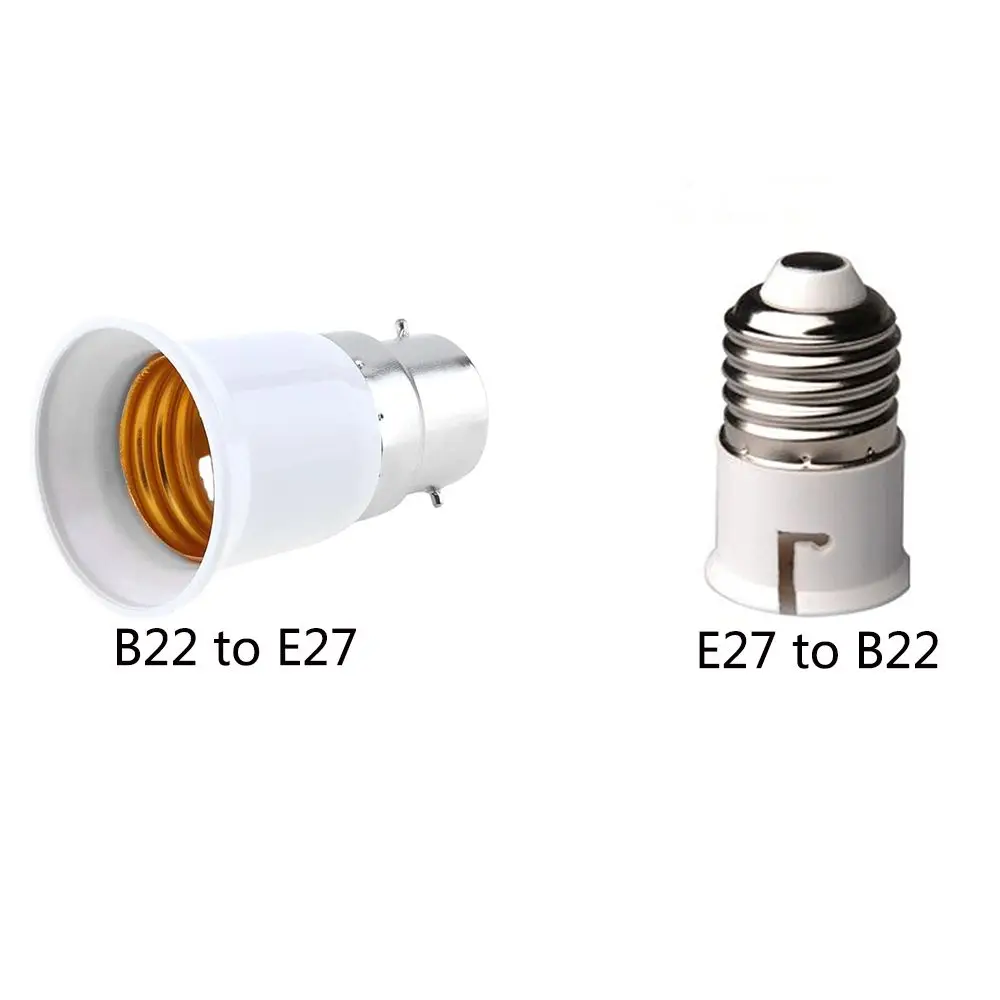 E27 to B22 to E27 Adapter Converter Lamp Light Bulb Bayonet Screw Conversion Lamp Holder Flame Retardant Lighting Accessories