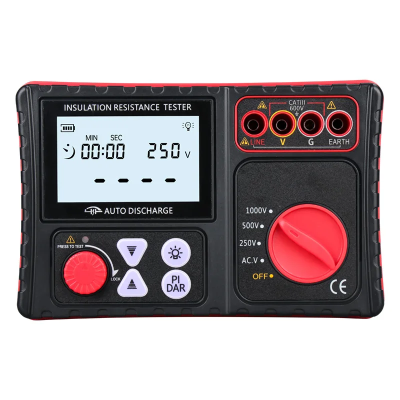 

Digital megohmmeter insulation resistance tester TM508 high precision 1000V intelligent detector electrical shaker