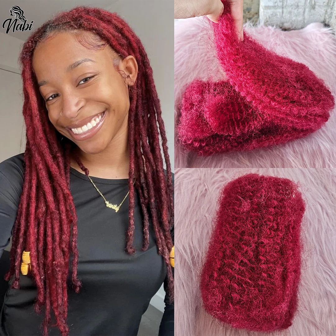 Rambut Afro Keriting Kinky 10-18 inci, Bulk 4C 27 #   bug #   4 #   Ekstensi Rambut Manusia Rajut untuk Kepang, Twist, Dreadlocks, Perbaikan Kepang