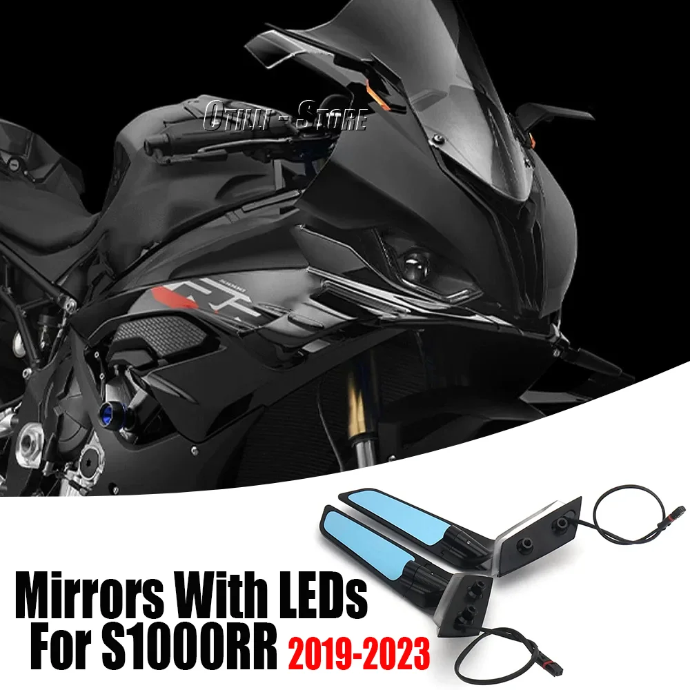 For BMW S1000RR S1000 RR S 1000 RR s1000rr Motorcycle LED Turn Signal Mirrors 360° Rotatable Wing rearview mirror