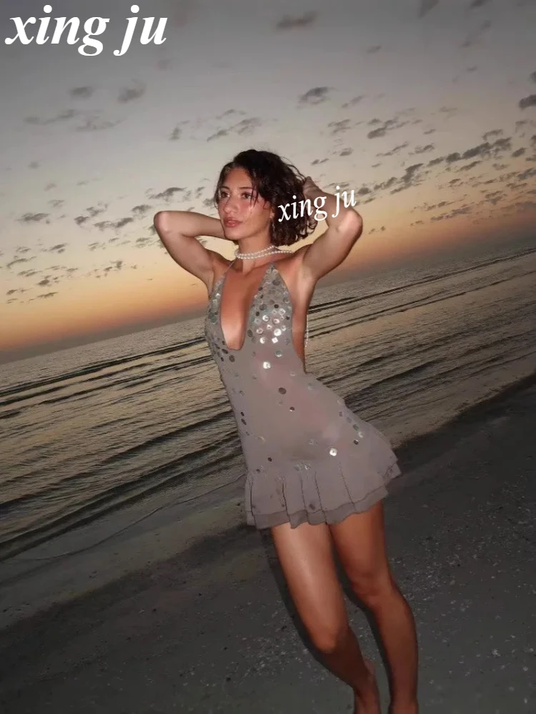 Kpop المغني الكوري جيني الجاز الرقص مثير الرسن الترتر فستان قصير المرأة ملهى ليلي DJ أزياء رقص مرحلة الأداء ارتداء #3