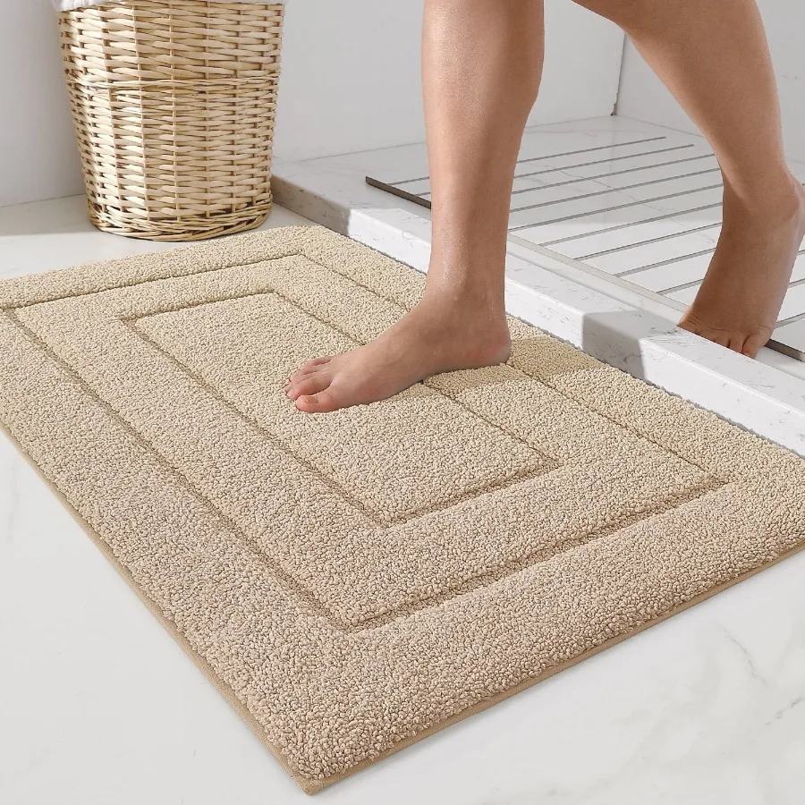 

Bathroom Rug Ultra Soft Absorbent Bath Rug for Bathroom Premium Microfiber Shag Bath Mat Non-Slip Bath Rug Machine Washable 16"