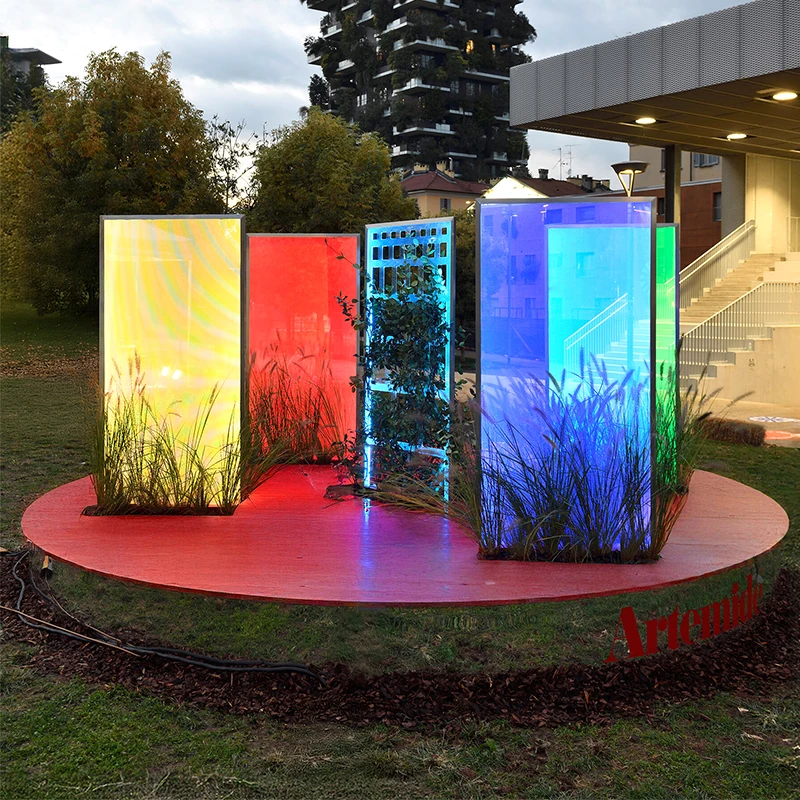 Outdoor Decoration Festive Custom Light Emitting Diodes Mirror Lights Dazzling Square Park Art Installation