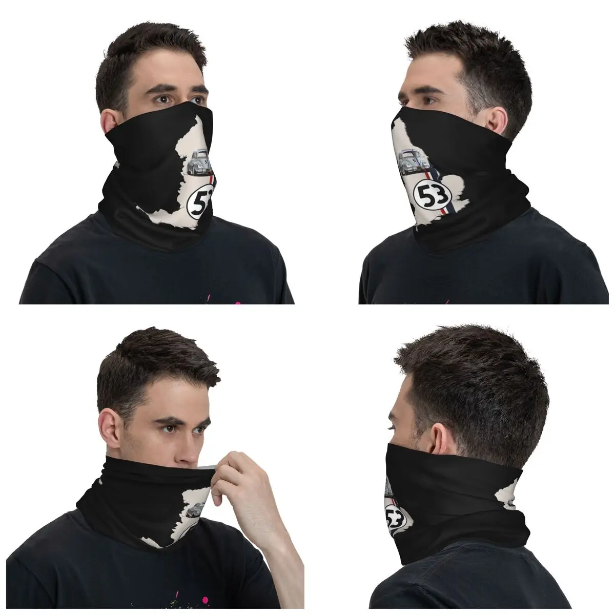 Herbie 53 Racing Car 1963 Circle Logo Bandana Neck Gaiter Printed Balaclavas Wrap Scarf Multifunctional Headband Running