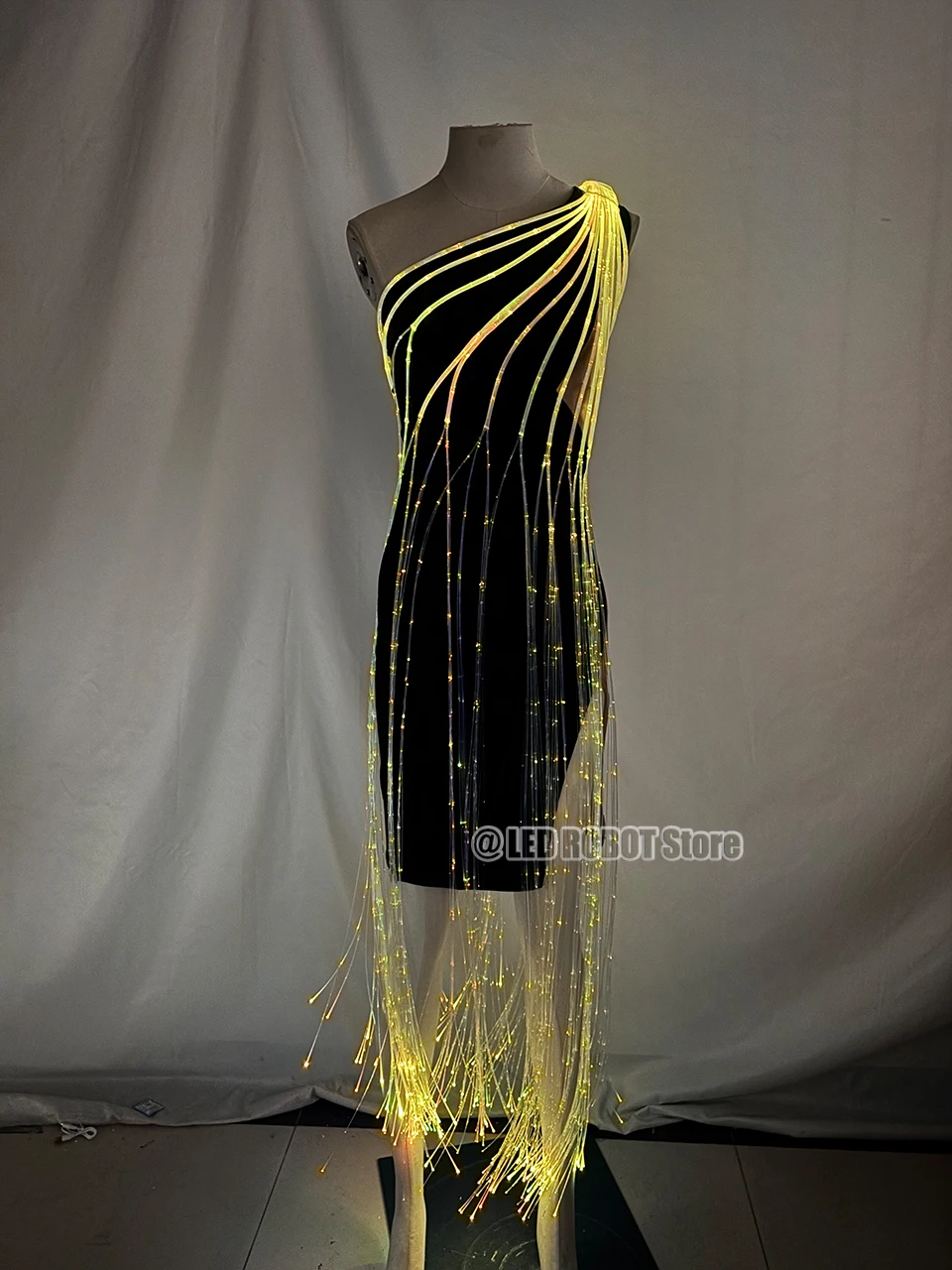 RGB Colorful Glowing Fiber Dress LED Color Changing Remote Control Great Costume for Event Performance