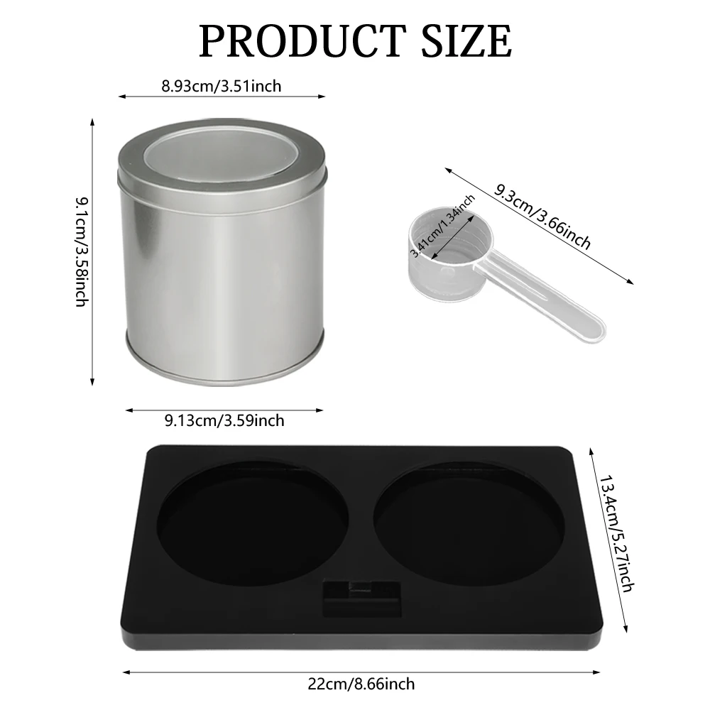 Coffee Canister Set With Shelf & Spoon 2 Piece Coffee Containers For Coffee Bean Ground Coffee Storage Coffee Bar Accessories