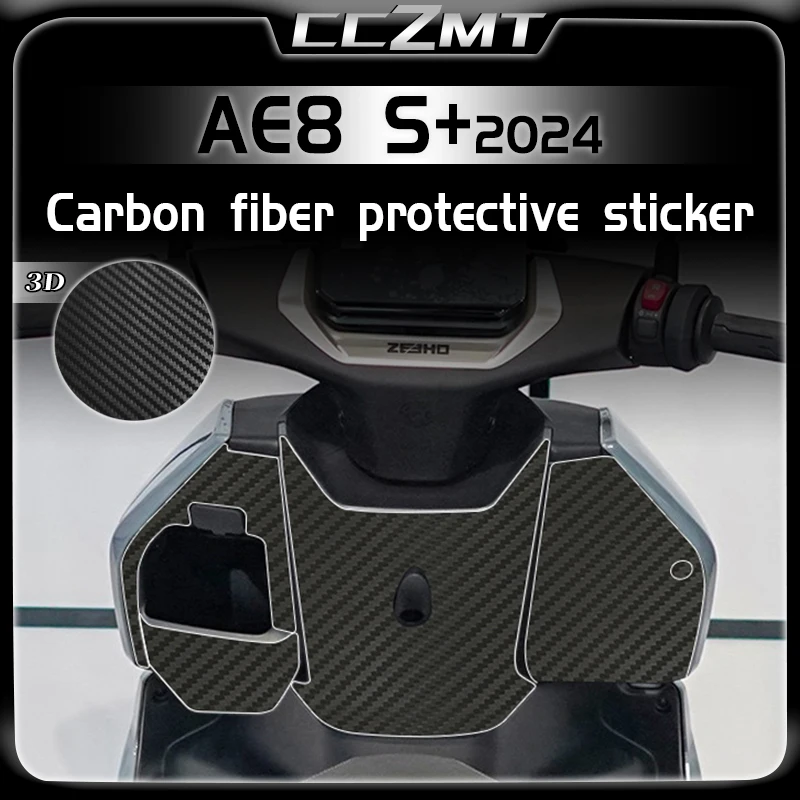 

For CFMOTO ZEEHO AE8S+ 2024 3D carbon fiber body protection sticker waterproof seat bucket sticker film modification accessories