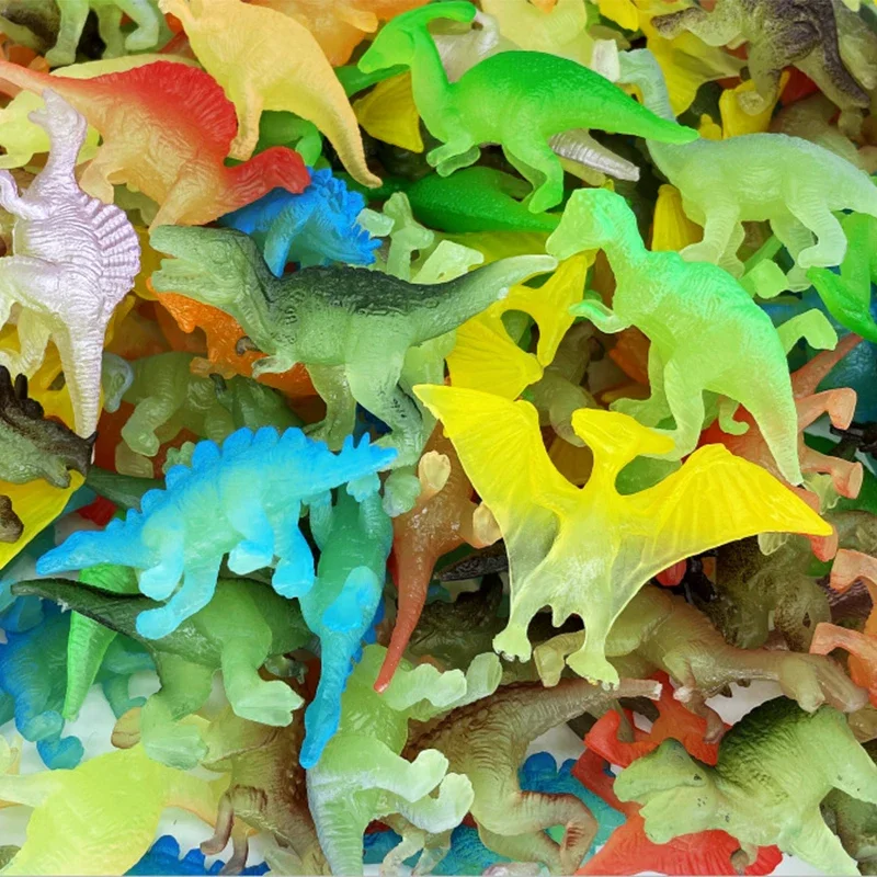 12 sztuk/zestaw Mini Miękkie Gumowe Świecące w Ciemności Figurki Dinozaurów Zabawki Fluorescencyjne Symulacja Mały Model Dinozaura Dekoracja