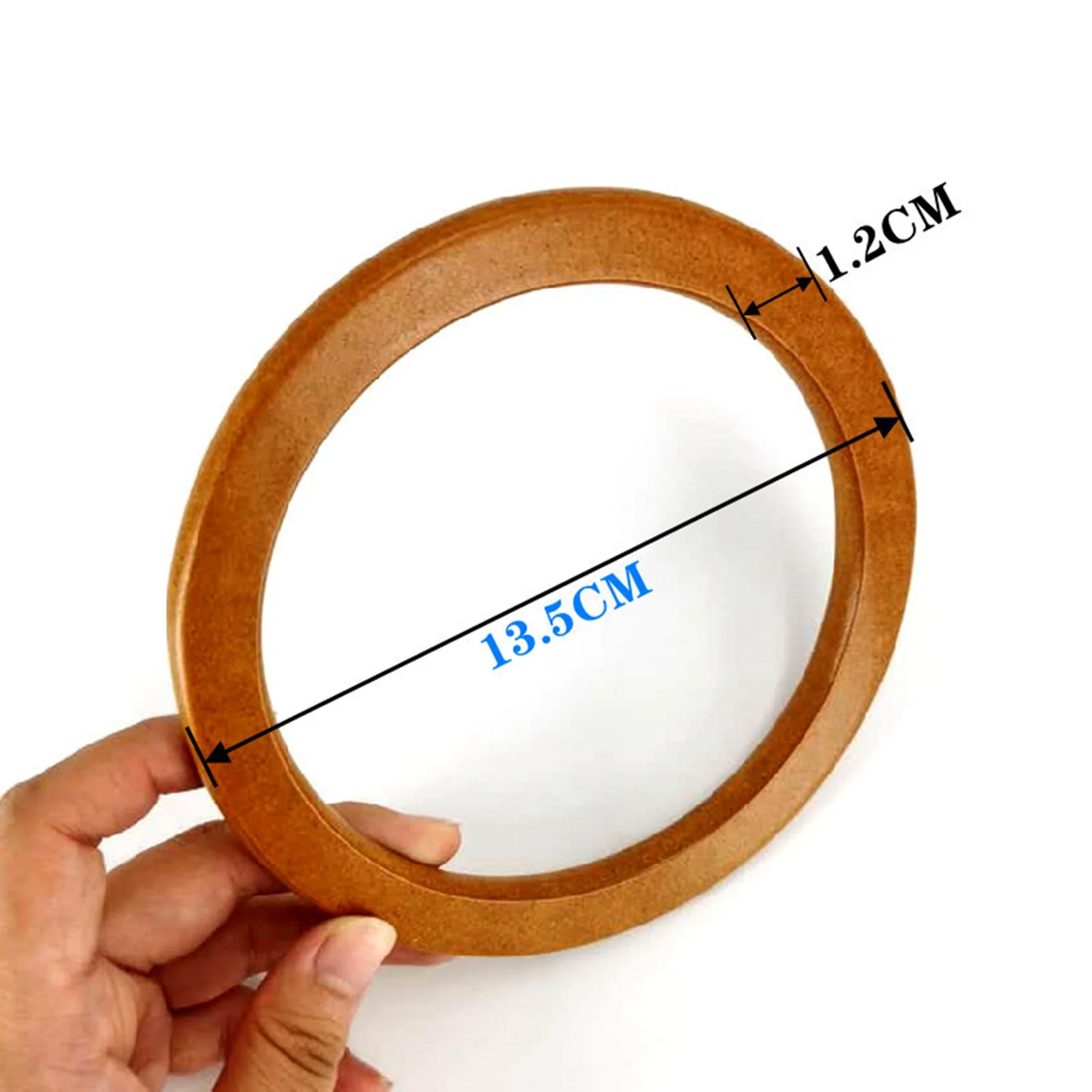

【SEE】8PCS Wooden Round Shaped Handles Replacement For Handmade Bag Handbags Purse Handles