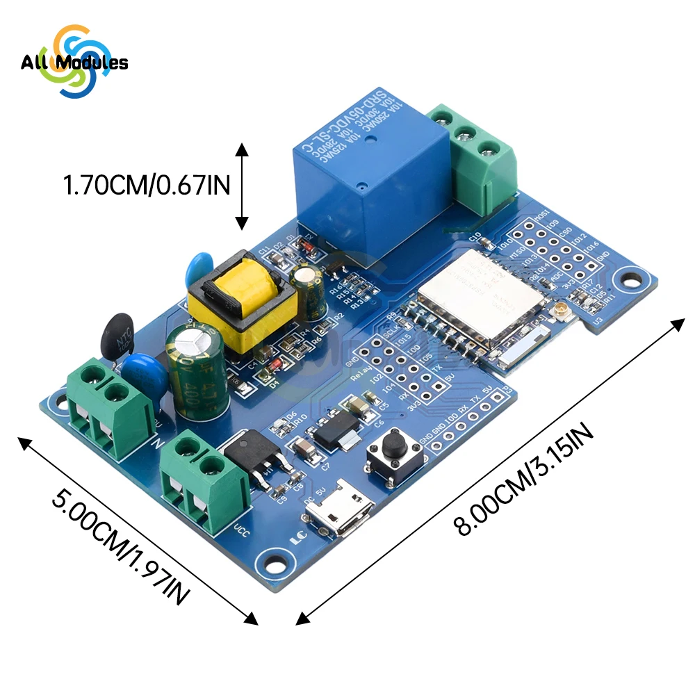 1/2/4/8 ESP-07 WIFI Relay Module Suitable For Secondary Development AC/DC Power Supply Of ESP8266 Development Board