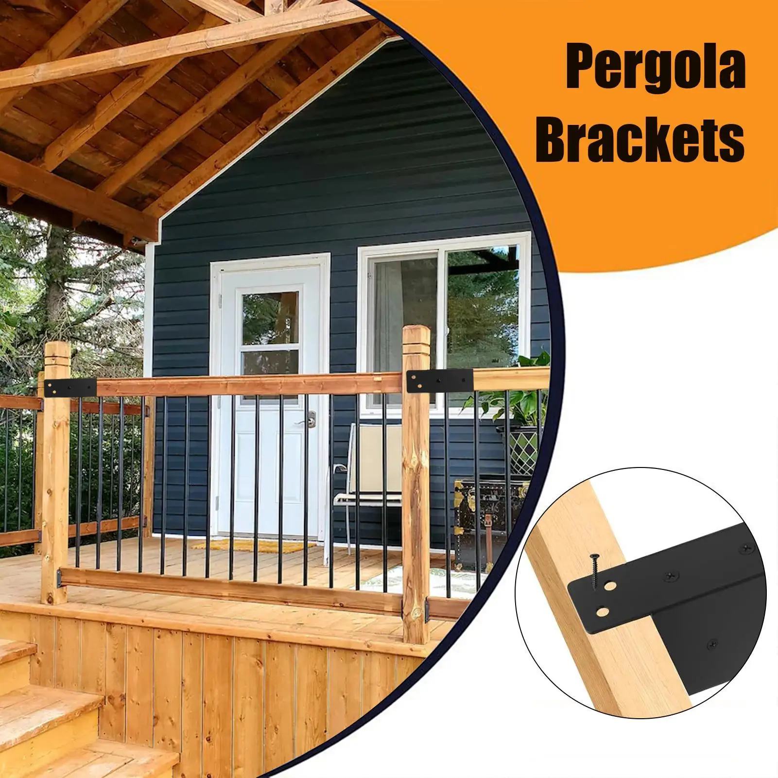 

Pergola Bracket Kit Heavy Duty 4 Pieces Roof Riser Brackets Gardening Supplies For Garage Home Outdoor Shed Deck Building