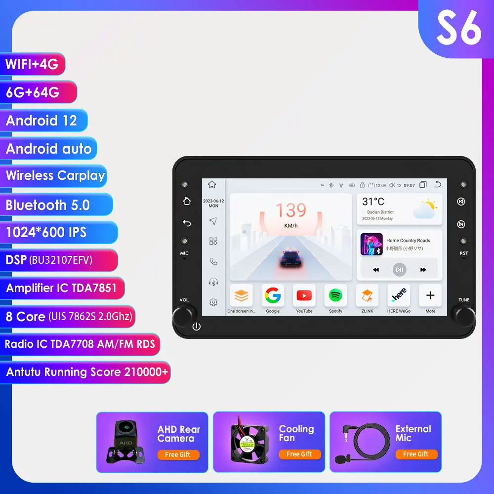 OSSURET 1Din 8G 128G Carplay Android autoradio voor Alfa Romeo 159 Brera Spider Sportwagon GPS multimediaspeler navigatie 7862 - afbeelding 1