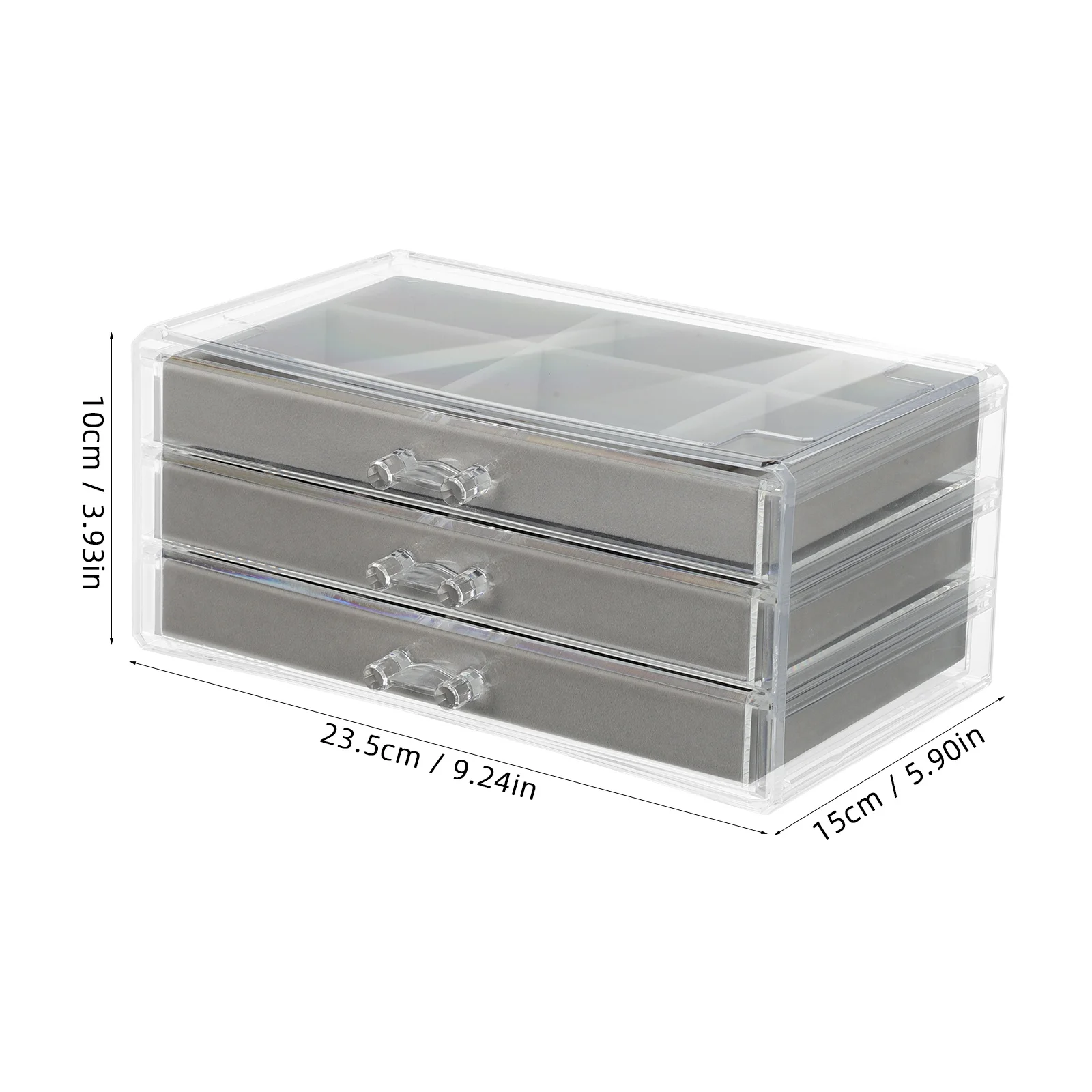 Clear Jewelry Box Organizer Earring Holder Jewelry Storage Display Case with Drawers for Rings Necklaces Bracelets