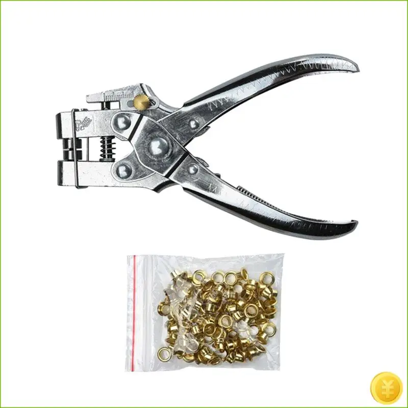 Eyelet Hole Puncher Leather Belt Hole Punch Plier Revolve Sewing Machine Bag Setter Tool Household Leathercraft