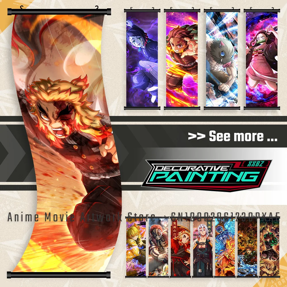 Anime decoración del hogar cuadro sobre lienzo para pared pintura colgante Kanroji Mitsuri rollos imágenes póster para Demon Slayer:Kimetsu no Yaiba
