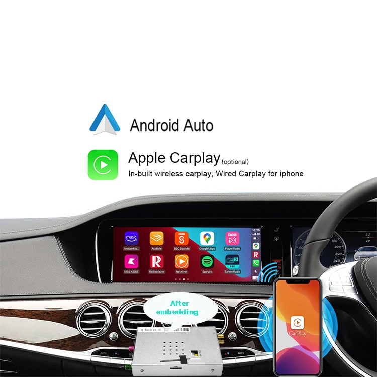 ODTOPCAR CarPlay Wireless Adapter For Mercedes CLS Class C257 Audroid Auto Apple Navigation with 12.3 Touchscreen Full screen