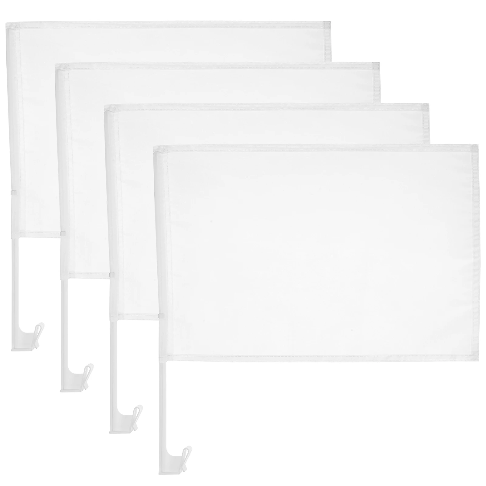 

4 Pcs Flag Plugins 30X45cm White Blank Flags Handheld Signal Match Waving Referee Soccer Match Waving Flag Cheering DIY