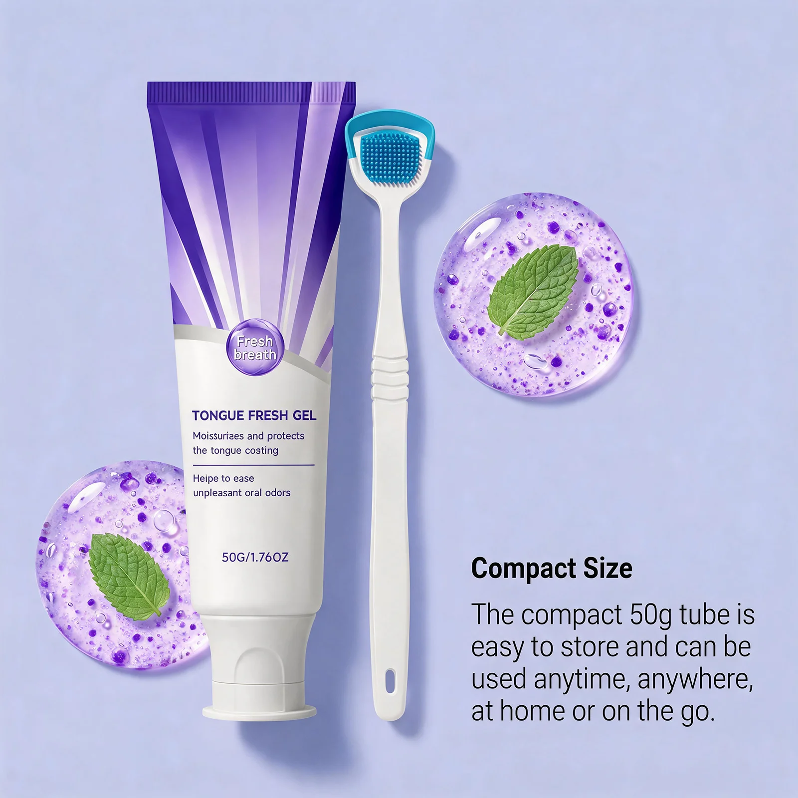 Tongue Cleaning Gel Fresh Breath Oral Hygiene Care Daily Coating Remover Gentle Scrubbing Moisturizing Tongue Cleaning Gel Set
