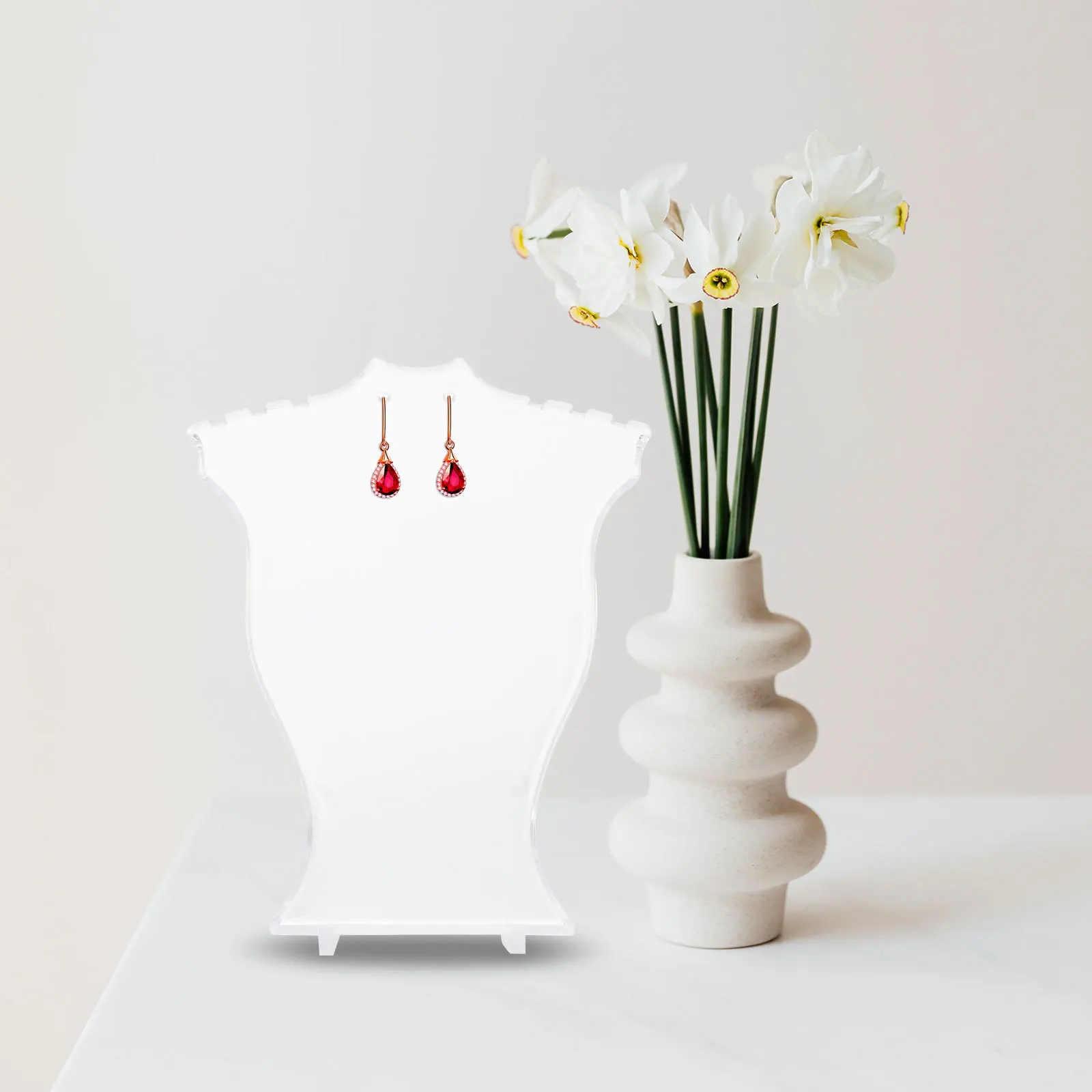 

Jewelry Display Rack Earring Necklace Stand Durable Plastic Holder Jewelry Organizer Storage for Home Shop Earring Storage Rack