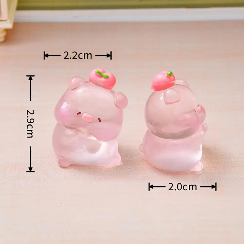 Miniature Figurine Miniature Pig Figurine Resin Cake Topper Pink Piggy Figure for Diy Fairy Garden Moss Landscape Terrarium